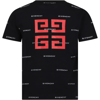 GIVENCHY BLACK T-SHIRT FOR BOY WITH ALL-OVER LOGO