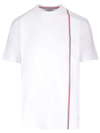 Thom Browne Crewneck T-shirt With Tricolor Intarsia In White
