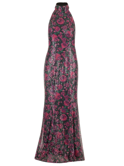 Rotate Birger Christensen Sequined Halterneck Maxi Dress In Multi