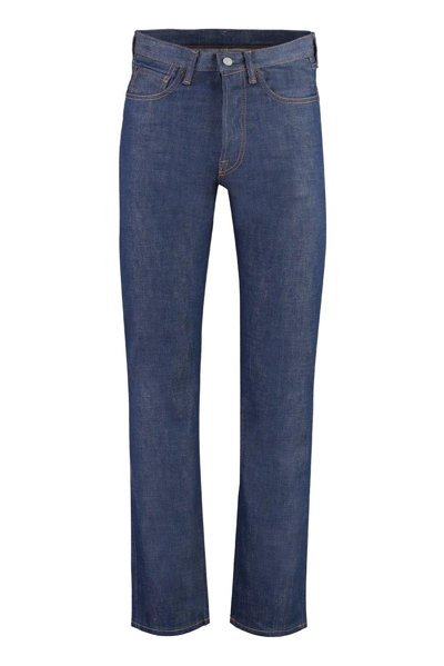 Acne Studios 5 Pocket Straight Leg Jeans In 135 Indigo Blue