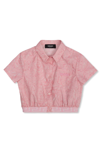 Versace Kids Barocco Short In Pink