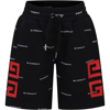 GIVENCHY BLACK SHORTS FOR BOY WITH ALL-OVER LOGO