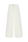 Jil Sander Wide-leg Tailored Cropped Trousers In Bianco