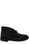 CLARKS ROUND TOE LACE-UP ANKLE BOOTS