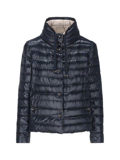 Herno Funnel Neck Reversible Puffer Jacket In Multi