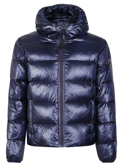 Aspesi Budd Funnel-neck Jacket In Blu Notte