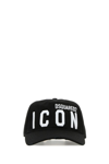 DSQUARED2 BLACK COTTON BE ICON BASEBALL CAP