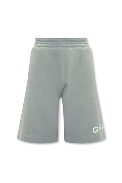Givenchy Logo Printed Elastic Waist Shorts In Blu