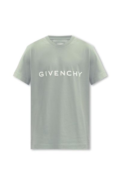 Givenchy T-shirt With Logo In Light Blue
