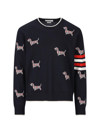 Thom Browne 4-bar Stripe Grosgrain Loop Jumper In Navy