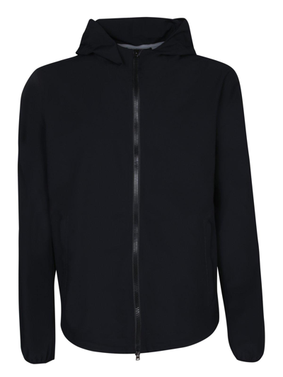 Herno Zip-up Hooded Jacket In Black