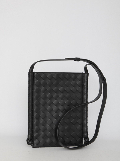 Bottega Veneta Large Flat Loop Crossbody Bag In Black