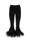 VALENTINO FEATHER-TRIM CROPPED TROUSERS