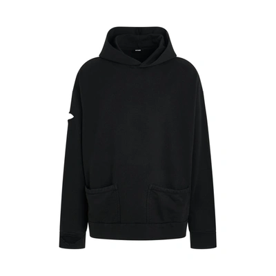 We11 Done Black Distressed Hoodie In Schwarz