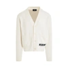 We11 Done Pocket Logo Knit Cardigan Ivory