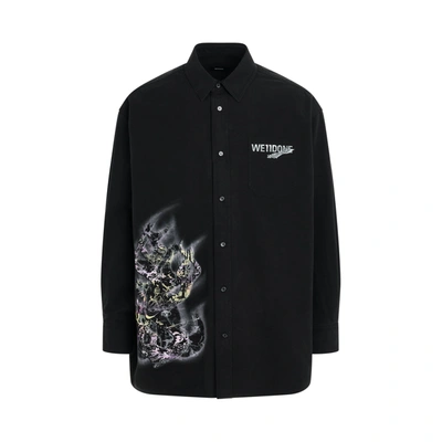 We11 Done Abstract Print One Pocket Shirt Black