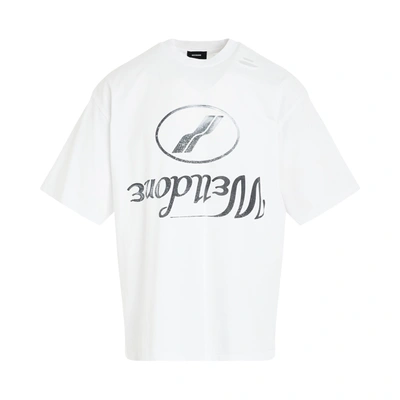We11 Done Destroyed Reverse Logo T-shirt White