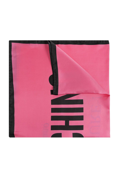 Moschino Logo Detailed Scarf In Pink