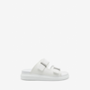 Alexander Mcqueen Engraved-logo Open-toe Sandals In Ivory