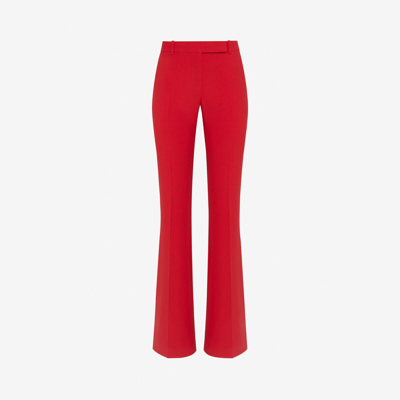 Alexander Mcqueen Narrow Bootcut Trousers In Lust Red