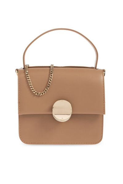 Chloé Penelope Structured Leather Top Handle Bag In Desert Beige