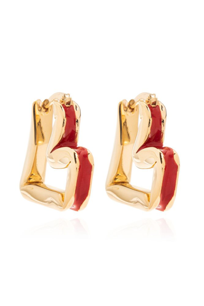Bottega Veneta H Beam Earrings In Red