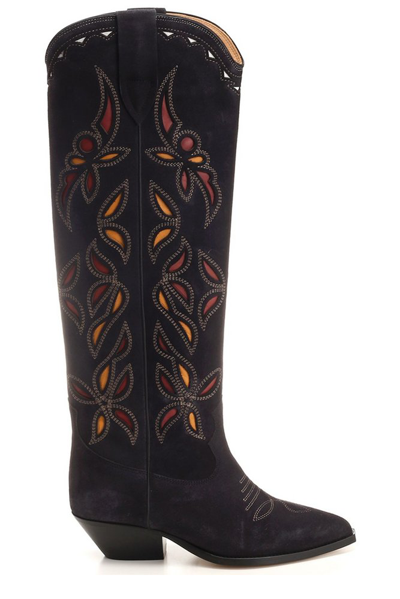 Isabel Marant Denvee Suede Knee-high Boots In Black