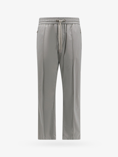 Dolce & Gabbana Logo Plaque Drawstring Trousers In Gray
