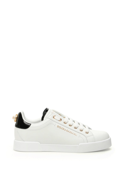 Dolce & Gabbana Portofino Sneakers With Pearl Women In Multicolor