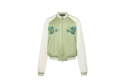 Pre-owned Louis Vuitton Embroidered Souvenir Jacket Pale Green