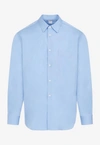 Comme Des Garçons Shirt Blue Cotton Poplin Plain Shape 1 Shirt In Blue