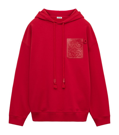 Loewe Anagram Hoodie In Dark_raspberry