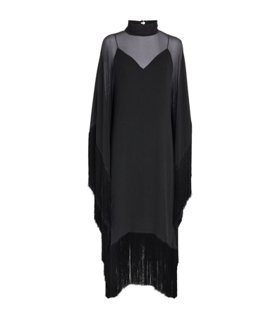 Taller Marmo Fringed Mrs Ross Kaftan Dress In Black