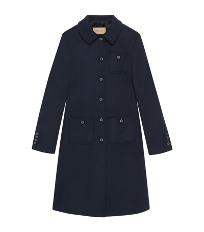 Gucci Wool Coat In Blue