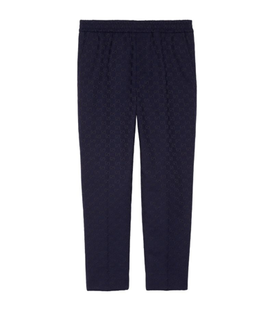 Gucci Gg Canvas Sweatpants In Blue