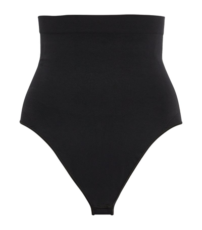 Skims Seamless Sculpt High-waist Thong In Black