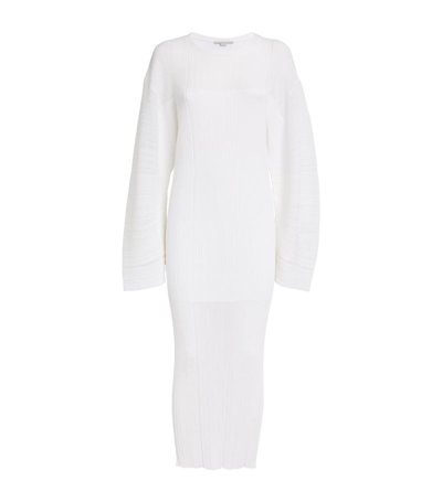 Stella Mccartney 细褶密织中长连衣裙 In White