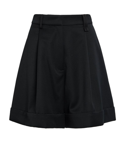 Simone Rocha High-waisted Velvet Shorts In Black