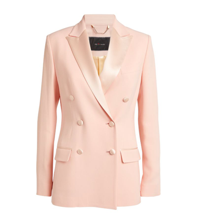 Kiton Satin-detail Double-breasted Blazer In Pink