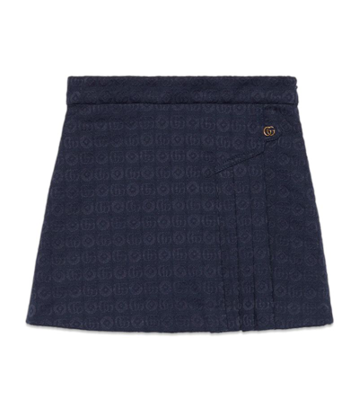 Gucci Kids' Double G Mini Skirt (4-12 Years) In Blue