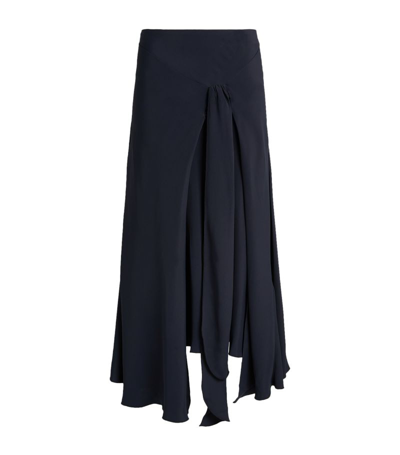 Victoria Beckham Asymmetric Midi Skirt In Black