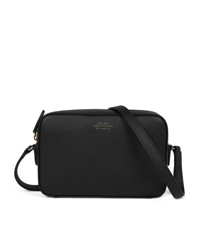 Smythson Small Camera Bag In Panama In Black