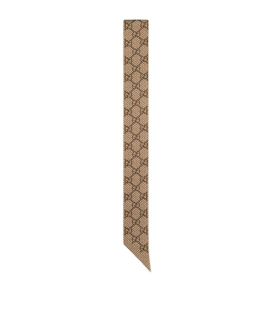 Gucci Silk Gg Necktie In Brown