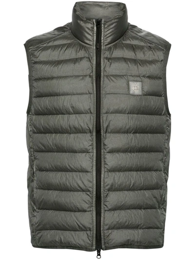 Stone Island Quilted Vest 100 Gr In Green