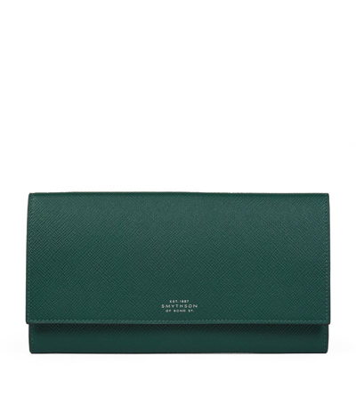 Smythson Marshall Travel Wallet In Panama In Forest