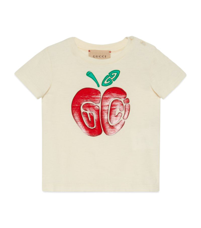 Gucci Ivory T-shirt For Baby Girl With Doppia G In Cream