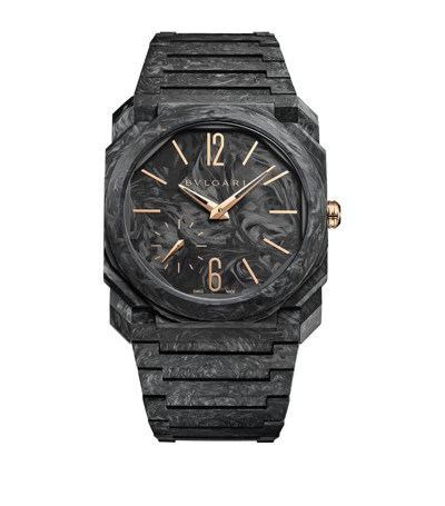 Bvlgari Carbon Octo Finissimo Watch 40mm In Black/carbon Gold