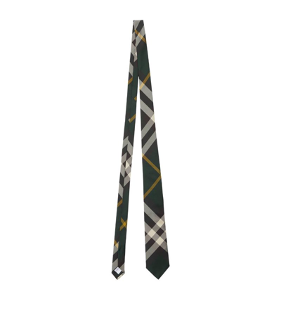 Burberry Check Silk Tie In Ivy Ip Check