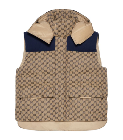 Gucci Padded Gg Gilet In Neutrals