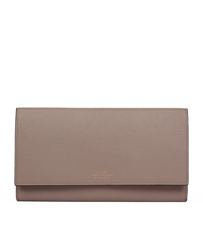 Smythson Marshall Travel Wallet In Panama In Taupe